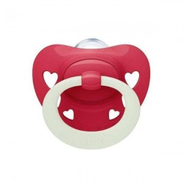 NUK Signature Night Silicone Soother 0-6m Red