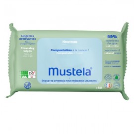 Mustela Cleansing Wipes Eco-Responsible Υγρά Μαντηλάκια Καθαρισμού Οικιακής Κομποστοποίησης 60wipes