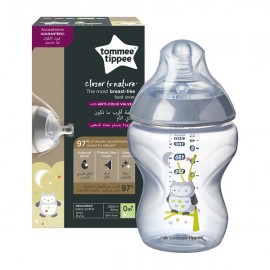 Tommee Tippee Πλαστικό Μπιμπερό Closer to Nature 0m+ 260ml Γκρί