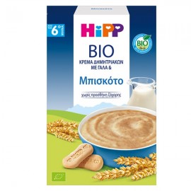 HIPP Bio Κρέμα δημητριακών με γάλα & Μπισκότο από τον 6ο μήνα 250g