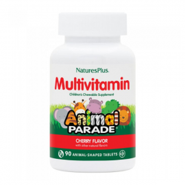 NaturesPlus Animal Parade Multivitamin  Childrens Chewable Cherry Flavor 90animal-shaped tablets