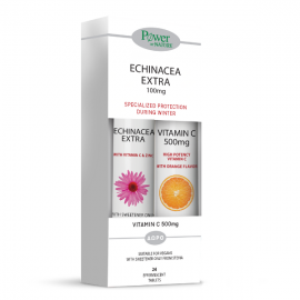 Power of Nature Echinacea Extra με Στέβια 24eff.tabs. + ΔΩΡΟ Βιταμίνη C 500mg 20 αναβράζοντα δισκία