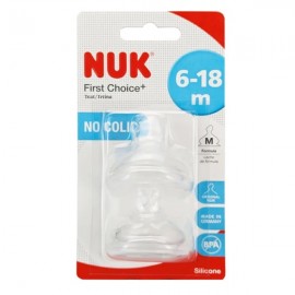 Nuk First Choice Plus Θηλή Σιλικόνης Medium 6-18 M 2τεμ