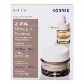 Korres Promo Black Pine Plump-Up Sleeping Facial 40ml & & Free Overnight Total Revival Serum 15ml