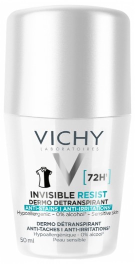 Vichy Deodorant Invisible Resist 72H Κατά των Σημαδιών & της Έντονης Εφίδρωσης 50ml