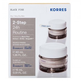 Korres Promo 2-Step 24h Routine Black Pine Day Cream Dry Skin 40ml + Black Pine Day Night 15ml