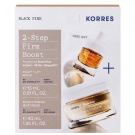 Korres Promo Black Pine 2-Step Firm Boost Set with Bounce Firming Moisturizer 40ml & Free Sculpt & Lift Serum 15ml