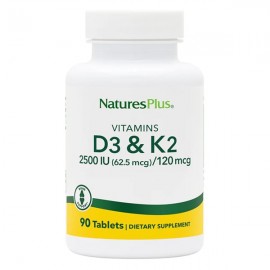 NaturesPlus Vitamin D3 2500 IU/Vitamin K2 120 mcg 90tabs