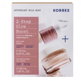 Korres Promo Apothecary Wild Rose 2-Step Glow Boost Day-Brightening Gel-Cream 40ml & Free Spotless Serum 15ml