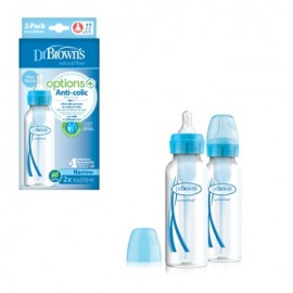 Dr. Browns SB 82305 Standard Options Bottle with Silicone Teat Blue 2 x 250ml